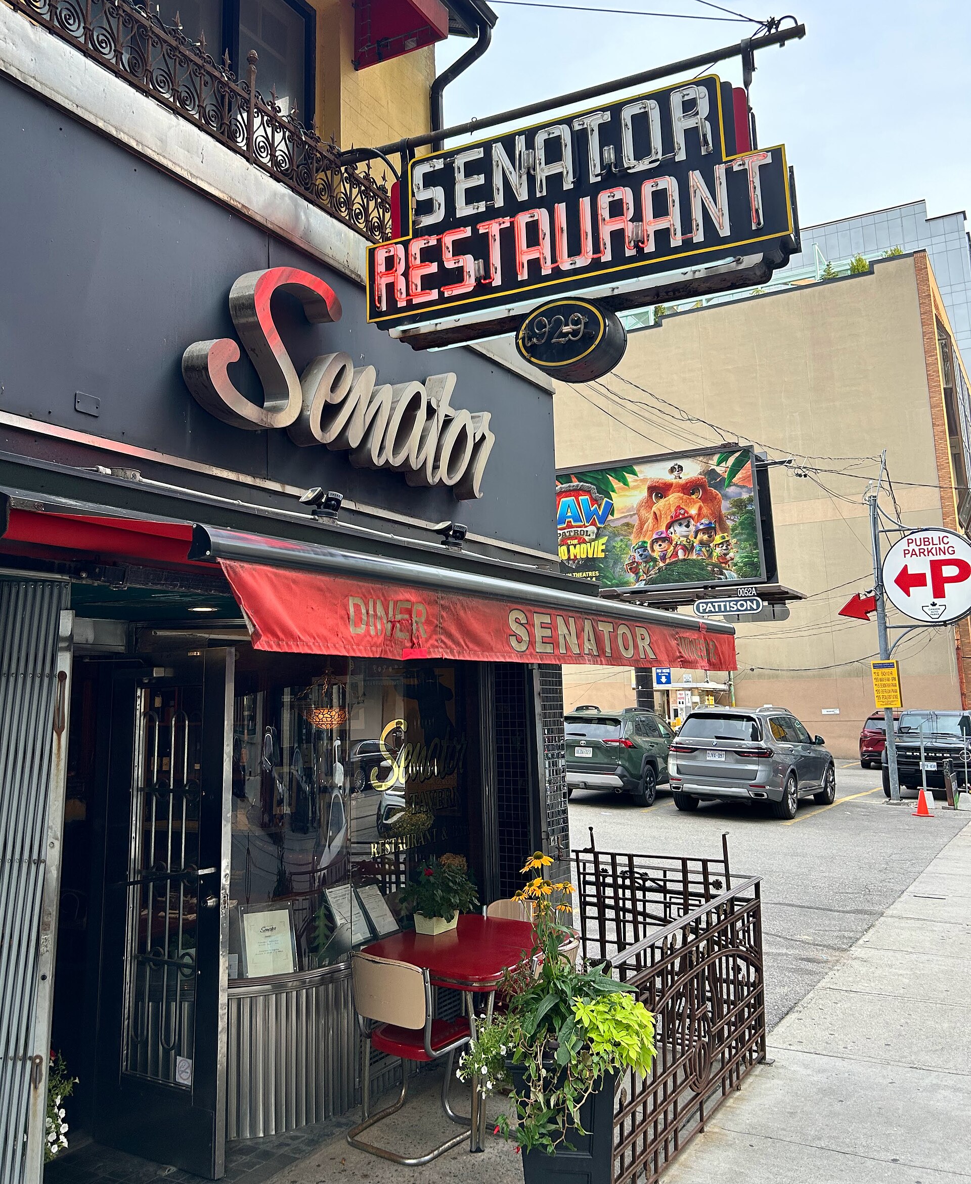 Senator Restaurant neon sign and storefront   Toronto, Canada